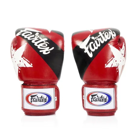 Боксерські рукавиці Fairtex BGV1 Nation Print Red 14 унцій (бинти в комплекті)