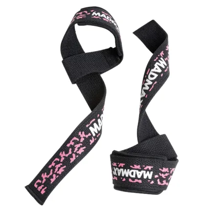 Лямки для тяги MadMax Camo Power Wrist Straps Camo/Pink