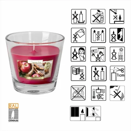 Свічка в скляному стакані Bispol яблуко-кориця SN 90-87