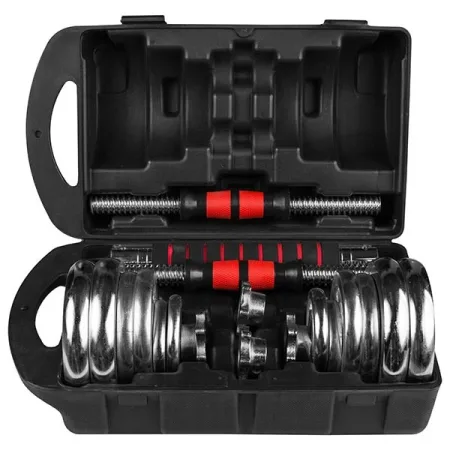 Гантелі розбірні хромовані з грифом в валізі 2 шт по 10 кг