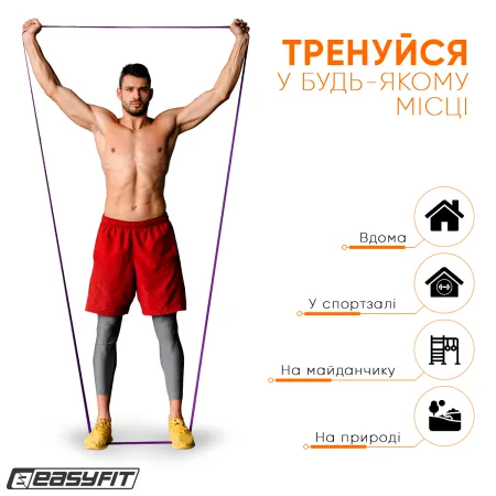Гумова петля EasyFit 15 - 45 кг фіолетова