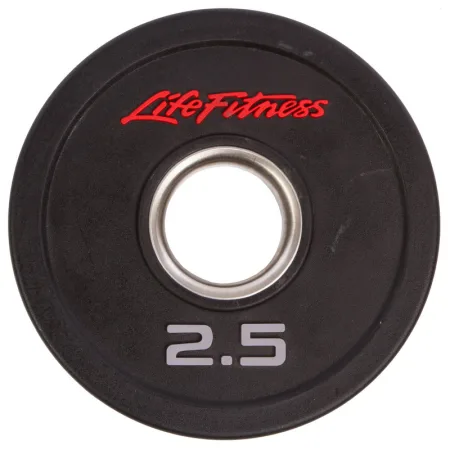 Polyurethane barbell plates LIFE FITNESS 51 mm 2.5 kg black