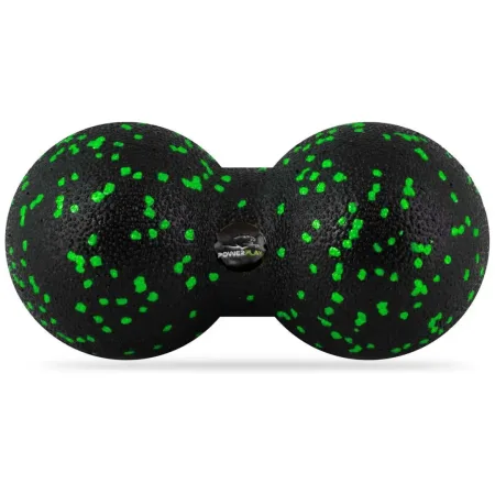 Масажний м'яч подвійний PowerPlay PP-4353 Epp foam Арахіс ball d12*24 cm. Чорно/Зелений