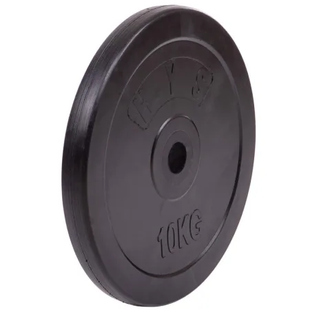 Rubber coated barbell discs 30 mm 10 kg black