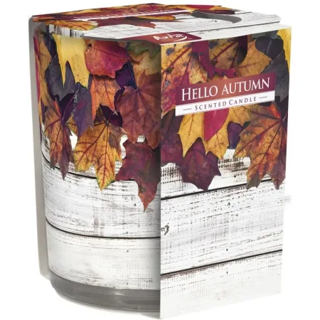 Ароматична свічка в скляному стакані Bispol ласкаво просимо осінь (SN 72s-43)
