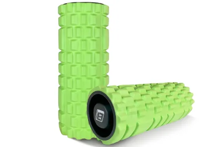 Масажний ролик EasyFit Grid Roller 33 см v.1,1 міцний масажер салатовий