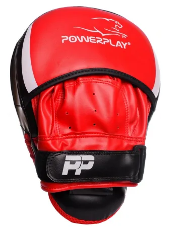 Лапи боксерські PowerPlay 3050 чорно червоні PU [пара]