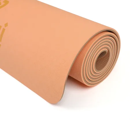 Килимок для фітнесу та йоги Sport TPE+TC 6 мм - помаранчевий/коричневий