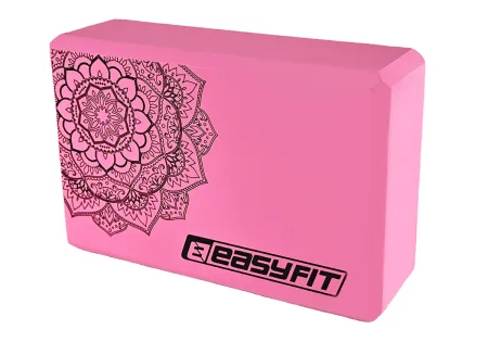 Блок для йоги EasyFit EVA з малюнком рожевий