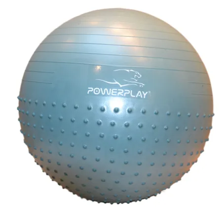 М'яч для фітнесу фітбол напівмасажний PowerPlay 4003 Ø65 cm Gymball Зелений + помпа