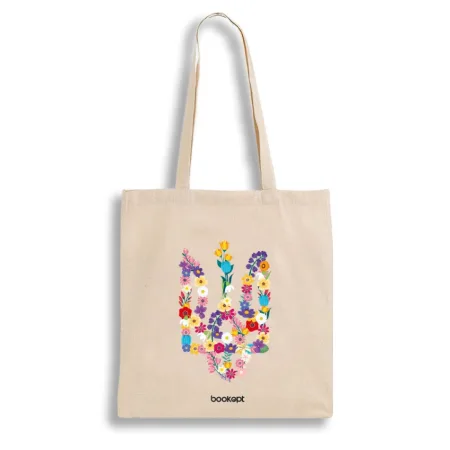 Екошопер BookOpt BK4033 квітковий тризуб бежевий