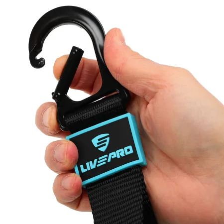 Ручки з карабінами для еспандерів, резинок та тренажерів FIT HOOK HANDLES LiveUp 2 шт чорний LP8706