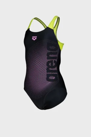 Купальник для плавання злитий Arena DIM LIGHT SWIMSUIT SWIM PRO BA дет (оригінал) 128 см - чорний-жовтий-рожевий