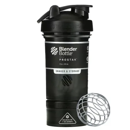 Шейкер спортивний BlenderBottle ProStak 650 мл з 2 ма контейнерами чорний