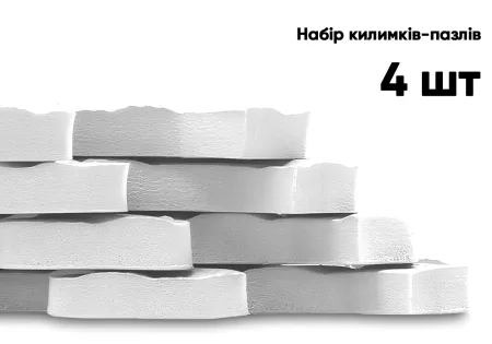 Tatami mat EasyFit SwallowTail 4 pcs (60x60x1 cm) puzzle swallow tail white