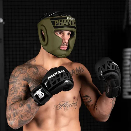 Боксерський шолом Phantom APEX Full Face Army Green універсальний