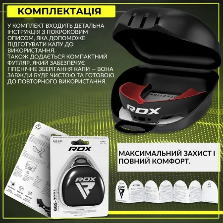 Капа RDX 3w доросла (вік 12+) Black/Red