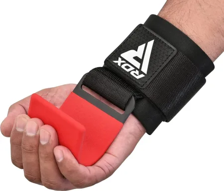 Крюки для тяги на запястье RDX W5 Gym Hook Strap Red Plus