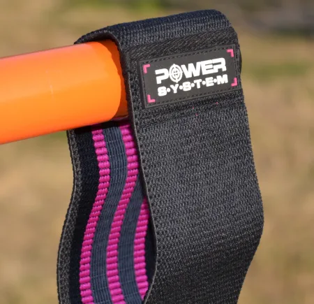 Тканева гумка для фітнесу та спорту Power System PS-4091 Booty Band LVL 1 Black/Pink d_64 см. навантаження 18 - 23 кг.
