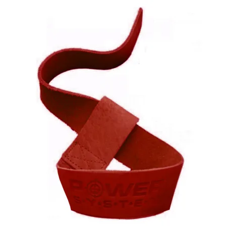 Лямки для тяги шкіряні Power System PS-3320 Leather Straps Red
