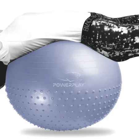 Fitness Ball Semi-Massage PowerPlay 4003 Ø75 cm Gymball Sky Blue + Pump