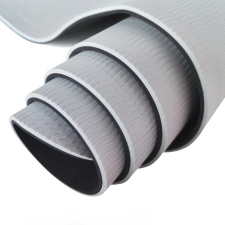 Килимок для фітнесу та йоги Sport TPE+TC 6 мм - чорно-сірий