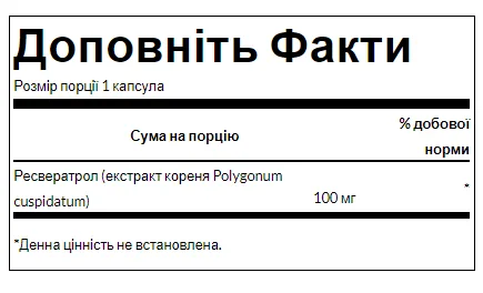 Resveratrol 100 мг - 30 капсул