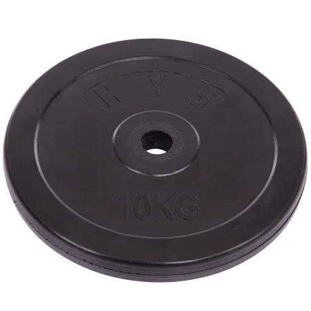 Rubber coated barbell discs 30 mm 10 kg black