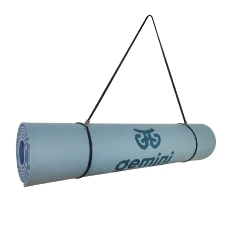 Килимок для фітнесу та йоги Sport TPE+TC 6 мм - блакитний-темно-синій