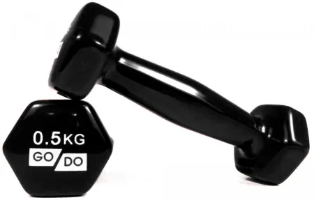 Гантелі для фітнесу з вініловим покриттям 2 шт GoDo GD-0.5BK