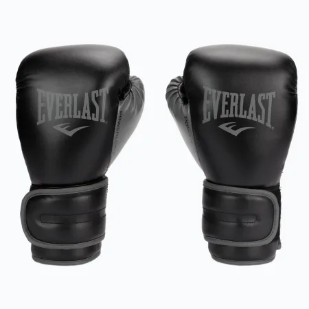 Боксерські рукавички Everlast POWERLOCK 2R TRAINING GLOVE 14 унцій чорно-сірі (оригінал) P00002285