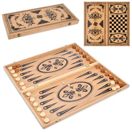 Набір шашки та нарди дерев'яні, розмір 59.5х59,5 см TD202367