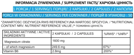 Magnesium Citrate - 100 капсул