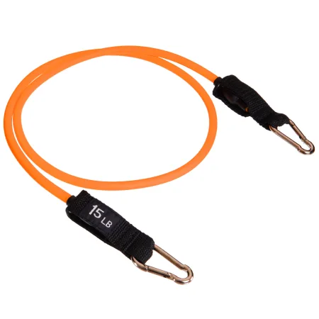 Еспандер трубчастий для фітнесу з карабіном 5,5х9х1200 мм навантаження 7 кг помаранчевий