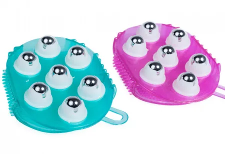 Масажер рукавиця двостороння з магнітними насадками. бірюзовий