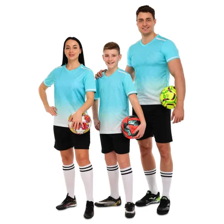 Форма футбольна комплект LIDONG Бірюзово-чорний 4XS-2XL XS