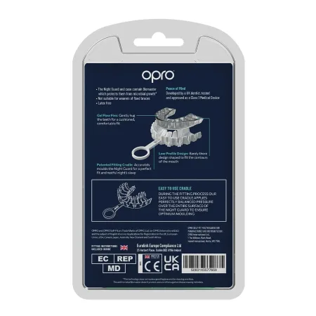 Нічна капа від бруксизму від скреготу зубами OPRO доросла вік 11+ Clear art.869002