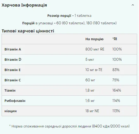Daily Vitamins - 60 таблеток