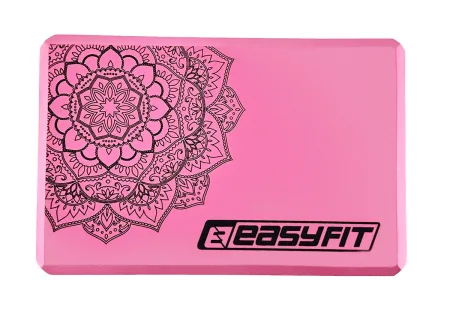 Блок для йоги EasyFit EVA з малюнком рожевий