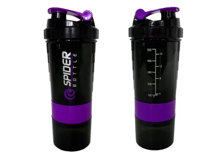 Шейкер спортивний EasyFit Spider 0,5 л чорно-фіолетовий