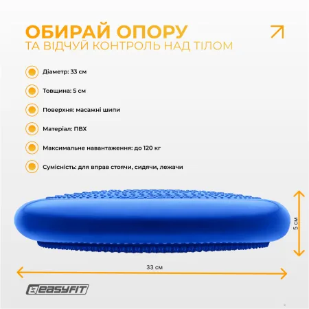 Балансувальна масажна подушка EasyFit синій