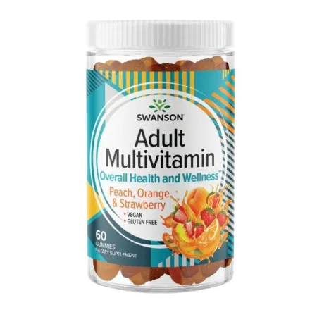 Adult Multivitamin - 60 жуйок Персик, Апельсин, Полуниця