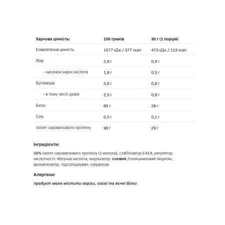 Isolate Protein - 2 кг білий шоколад малина