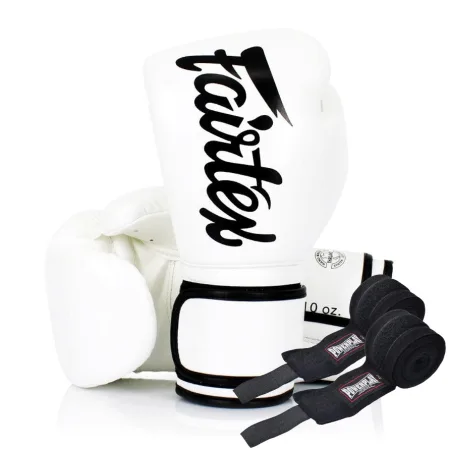 Боксерські рукавиці Fairtex BGV14 White 10 унцій (бинти в комплекті)