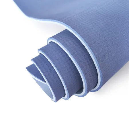 Килимок для фітнесу та йоги Sport TPE+TC 6 мм - блакитно-синій