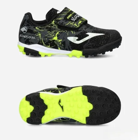 Сороконіжки дитячі Joma SUPER COPA чорний, салатовий діт 37 розмір SCJW2401TFV (оригінал)