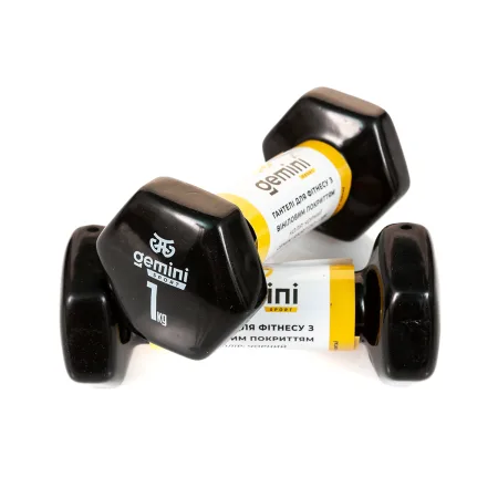 Гантелі Sport для фітнесу з вініловим покриттям 2 шт по 1,0 кг GSD-1.0BK