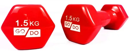 Гантелі для фітнесу з вініловим покриттям 2 шт GoDo GD-1.5R