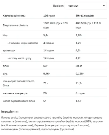 Whey Delicious - 700 г чорниця