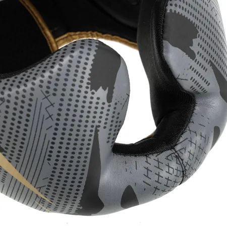 Шолом боксерський з повним захистом чорно-золотий ZHT-1 - L